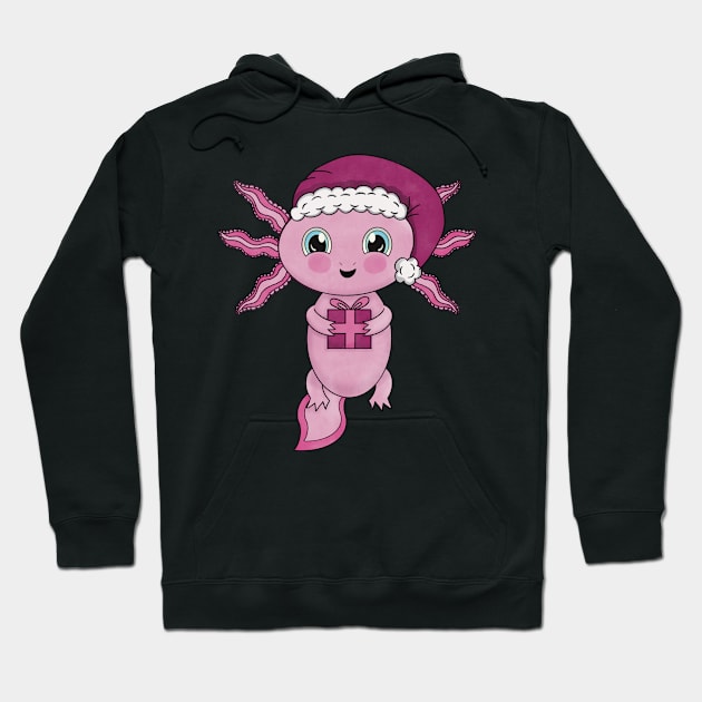 Kawaii Christmas Axolotl Hoodie by Cupsie's Creations